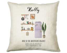 Personalised University Moving Day Name Cushion Gift Printed Design - Throw Pillow For Plant Lover Christmas Cs377 - thumbnail 1