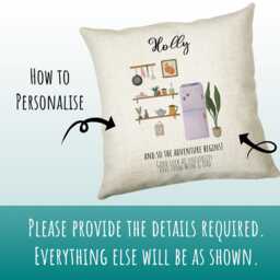 Personalised University Moving Day Name Cushion Gift Printed Design - Throw Pillow For Plant Lover Christmas Cs377 - thumbnail 3