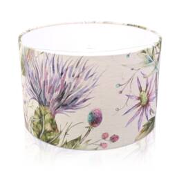 Voyage Maison Varys Violet Thistle Drum Lampshade , Table Lamp Pendant Ceiling Shade, Colourful Floral Design, Home Decor, Made in UK