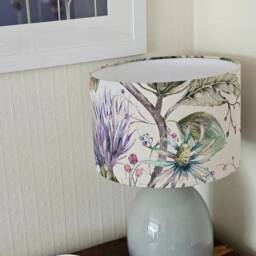 Voyage Maison Varys Violet Thistle Drum Lampshade , Table Lamp Pendant Ceiling Shade, Colourful Floral Design, Home Decor, Made in UK - thumbnail 2