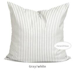 Farmhouse Pillow, Decor, Ticking Pillow Covers For 20x20, 18x18, 16x16 Inserts, All Sizes Incl Euro Shams & Lumbar - thumbnail 2