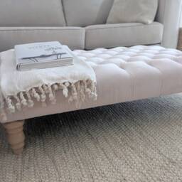 Chesterfield Footstool Handmade Coffee Table Deep Buttoned 103 X 61 cm - thumbnail 2