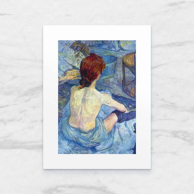 Photo Art Print With Passe-Partout Rousse The Toilet By Toulouse-Lautrec 24x18 cm