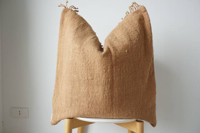 Brown Tribal Hemp Hand Woven Natural Dye Color Pillow Cover - image 1