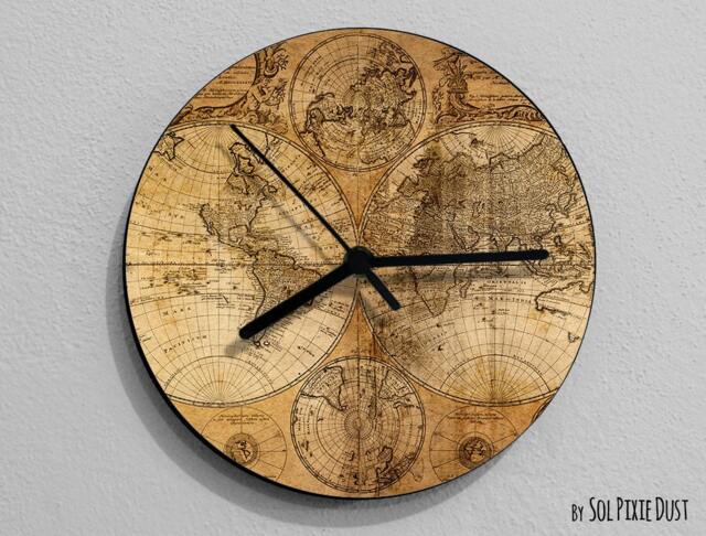 Vintage Old Map Compass - Wall Clock - image 1