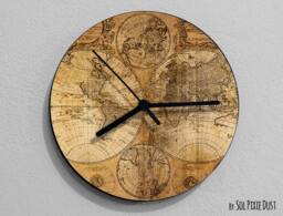 Vintage Old Map Compass - Wall Clock - thumbnail 1
