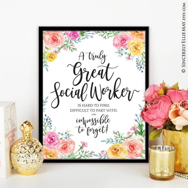 Social Worker Appreciation Quote Gift - Wall Art Printable Perfect As Goodbye & Thank You For Well Loved Female 40118 - image 1