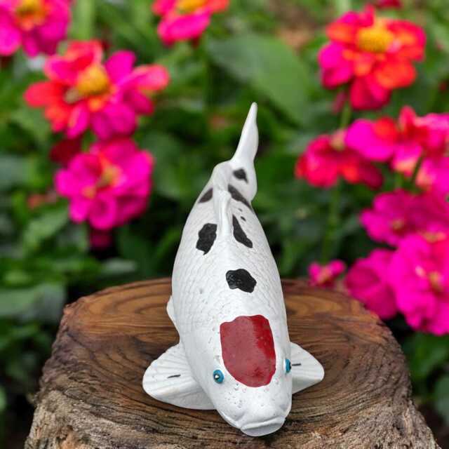 Concrete Koi Fish Statue Stone Garden Carp Sculpture Cement Pond Ornament Outdoor Decor Handmade Home Nature Lover Gift Yard Art - image 1