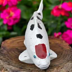Concrete Koi Fish Statue Stone Garden Carp Sculpture Cement Pond Ornament Outdoor Decor Handmade Home Nature Lover Gift Yard Art - thumbnail 3