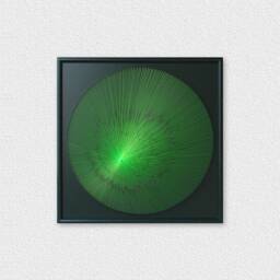Modern Green Zen String Art - Geometric Minimalist Neon Wall Decor, Glows Under Uv - thumbnail 2