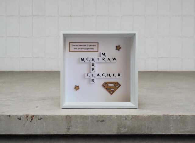 Teacher Scrabble Picture Frame End Of Year Teaching Assistant Gift, Nursery Pre-School School Leavers Thank You Present, Primary Key Worker - image 1