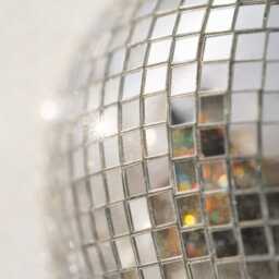 Silver Disco Ball Wall Decor Set - Mirror Mosaic Half Sphere Art Modern Glam Installation - thumbnail 4