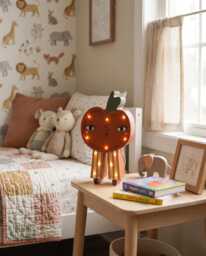 Wooden Apple Night Light For Kids, Handmade Dimmable Nursery Lamp, Led Pine Wood Table Whimsical Toddler Room Decor, Baby Shower Gift