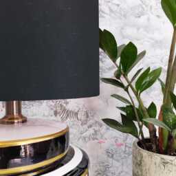 Black Lampshade in Linen With Copper Lining - thumbnail 2