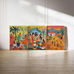 Set Of 3 Harare Travel Posters, Zimbabwe Prints, African Art, Floral Wall Black Art Poster, Decor, Gift - thumbnail 3
