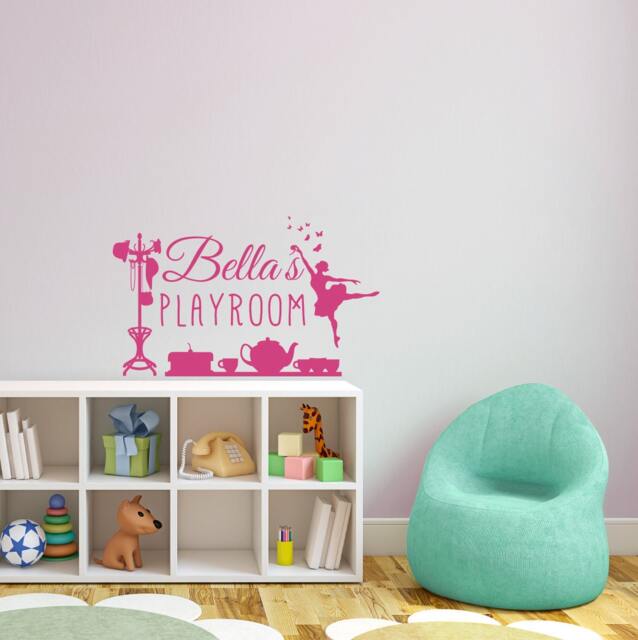 Custom Personalized Playroom Sign For A Girl - Wall Decal Vinyl Art Stickers