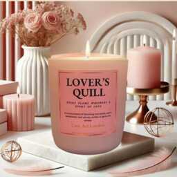 Lover's Quill Soy Candle Rose, Sandalwood, Vanilla Scent - thumbnail 2