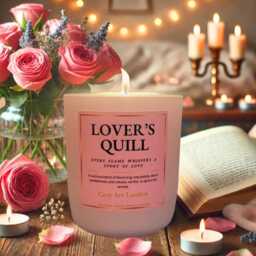 Lover's Quill Soy Candle Rose, Sandalwood, Vanilla Scent - thumbnail 3