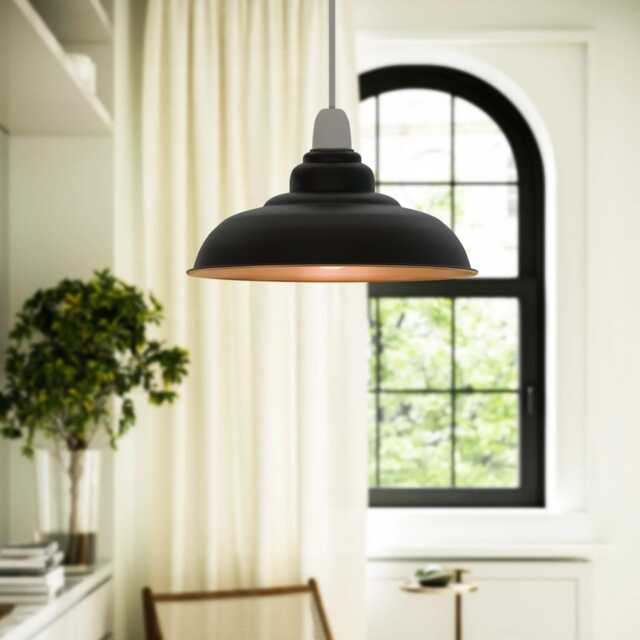 Black & Gold Industrial Ceiling Light Vintage Retro Metal Shade - image 1