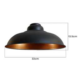 Black & Gold Industrial Ceiling Light Vintage Retro Metal Shade - thumbnail 3