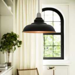 Black & Gold Industrial Ceiling Light Vintage Retro Metal Shade - thumbnail 1