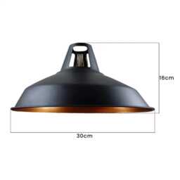 Black & Gold Industrial Ceiling Light Vintage Retro Metal Shade - thumbnail 2