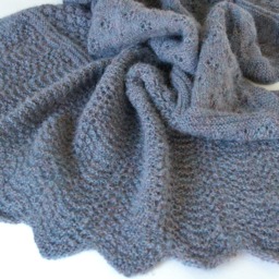 Ready To Ship Hand Knitted Blue Alpaca Baby Blanket, Soft Warm Lace For Boy, Shower Gift, Photo Prop, Scandinavian Style Hygge - thumbnail 1