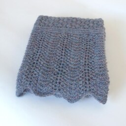 Ready To Ship Hand Knitted Blue Alpaca Baby Blanket, Soft Warm Lace For Boy, Shower Gift, Photo Prop, Scandinavian Style Hygge - thumbnail 3