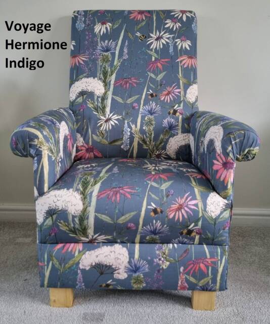 Voyage Maison Enchanted Forest Adult Armchair Handcrafted Floral Accent Chair Blue Green Verde Pink Hermione Lyall Sandstone - image 1