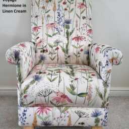 Voyage Maison Enchanted Forest Adult Armchair Handcrafted Floral Accent Chair Blue Green Verde Pink Hermione Lyall Sandstone - thumbnail 4