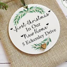 Personalised First Christmas in Our New Home Tree Decoration Ornament 10x10cm - thumbnail 2