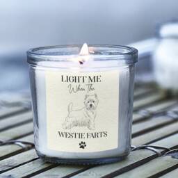 Westie Dog Gifts, Funny Gift For West Highland Terrier Owners, Farts Candle, Scented Jar Candles, Mum Dad, Mothers Day, Novelty, Present - thumbnail 2