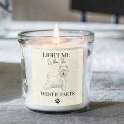 Westie Dog Gifts, Funny Gift For West Highland Terrier Owners, Farts Candle, Scented Jar Candles, Mum Dad, Mothers Day, Novelty, Present - thumbnail 3