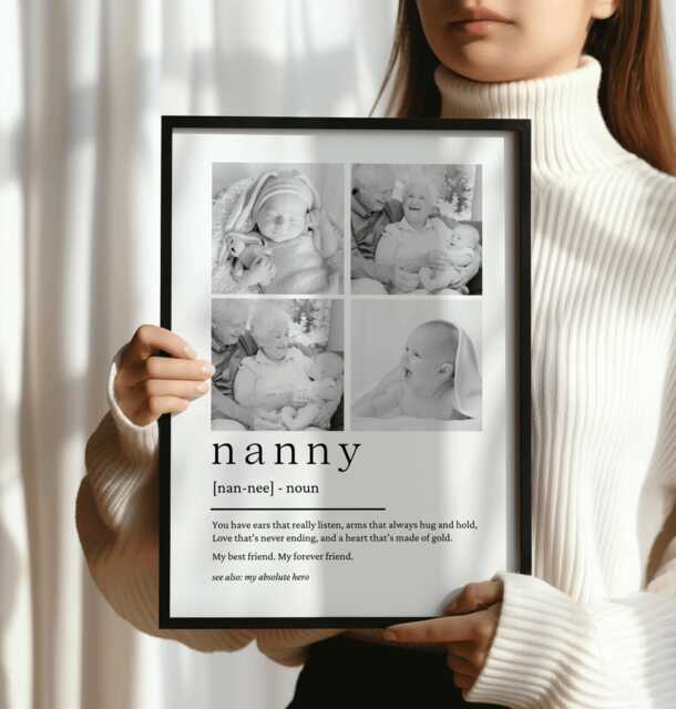 Photo Gift For Nanny - Personalised Print Grandparent Birthday Present Mother's Day Unique Poster Nan - image 1
