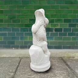Boy With Fish Garden Sculpture Concrete Boy Figurine Stone Child Ornament Backyard Mythological Decor Handmade Yard Art Gift - thumbnail 3