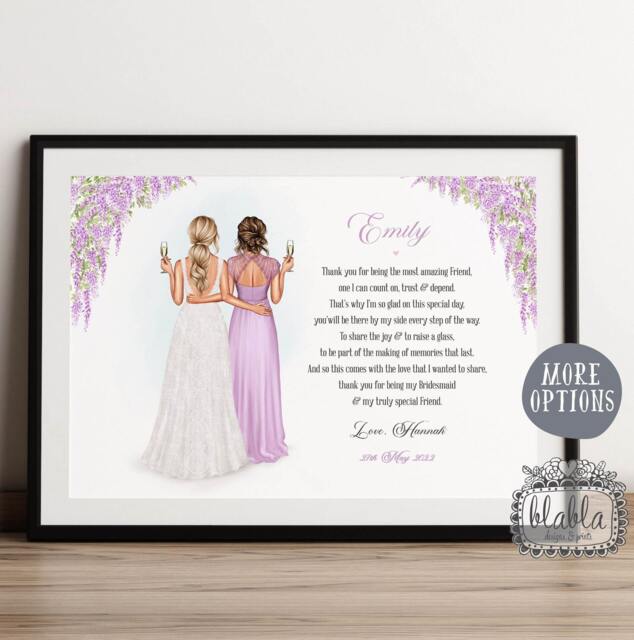 Bride & Bridesmaid Personalised Gift, Sister Wedding Maid Of Honour Gift For Bride - image 1