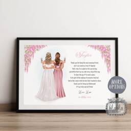 Bride & Bridesmaid Personalised Gift, Sister Wedding Maid Of Honour Gift For Bride - thumbnail 3