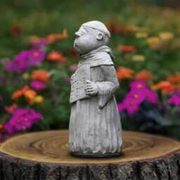 Funny Monk Statue Stone Drink Is The Enemy Garden Concrete Zen Meditation Decoration Buddhist Ornament Lawn Figurine - thumbnail 4