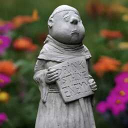 Funny Monk Statue Stone Drink Is The Enemy Garden Concrete Zen Meditation Decoration Buddhist Ornament Lawn Figurine - thumbnail 2