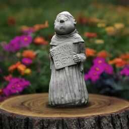 Funny Monk Statue Stone Drink Is The Enemy Garden Concrete Zen Meditation Decoration Buddhist Ornament Lawn Figurine - thumbnail 1