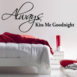 Always Kiss Me Wall Decal Vinyl Sticker Modern Quote Home Bedroom Decoration - thumbnail 3
