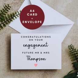Mr & Mrs Engagement Candle Gift Set Couple Box Card Ring Print B - thumbnail 3