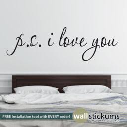 Ps I Love You Wall Decal - Bedroom Vinyl Lettering - thumbnail 2