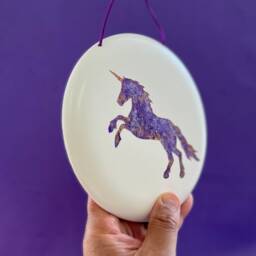 Unicorn Spirit Sacred Energy Plaque, Handmade With Divine Energy & Crystals - thumbnail 3