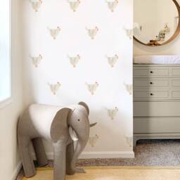 White Chickens - Fabric Wall Decal Modern Farm Mej - thumbnail 3