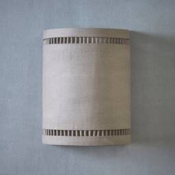 Gray Wall Lamp. Living Room Sconce Lighting. Half Cylinder Ceramic Sconce - thumbnail 3