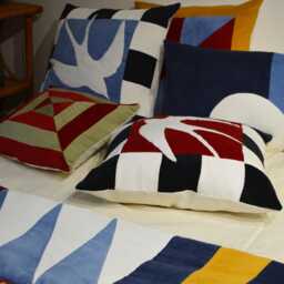 Cushion Cover 30x55 - Handmade in France Corduroy Patchwork - thumbnail 2
