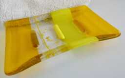 Fused Glass Soap Dish in Yellow By Bprdesigns