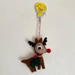 Needle Felt Reindeer Christmas Ornament Handmade Wool Decoration - thumbnail 4