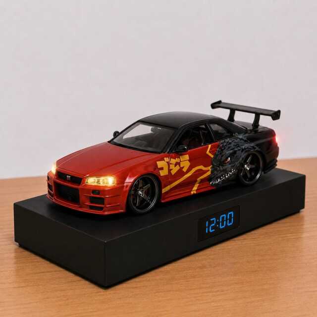 Nissan Skyline Gtr Godzilla Car Alarm Clock - Realistic Engine Sound, Handmade, Enthusiast Gift - image 1